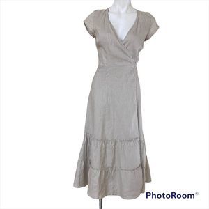 Elan wrap linen dress